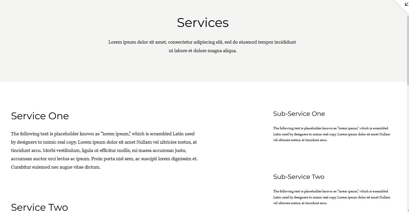 services page